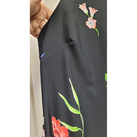 Mica Vintage Black‎ Knee Length Women's Floral Sheath Dress Size 8 Sleeveless - Picture 7 of 8